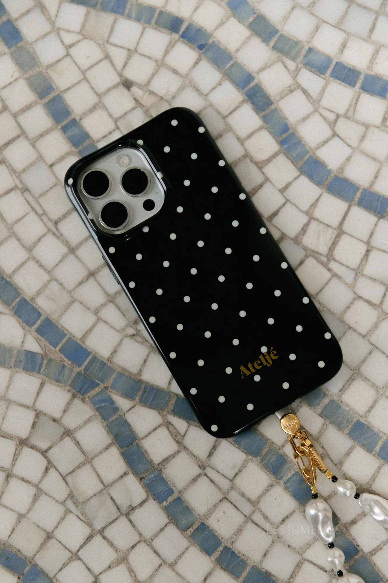 Black mini polka dot IPhone case - Image 3