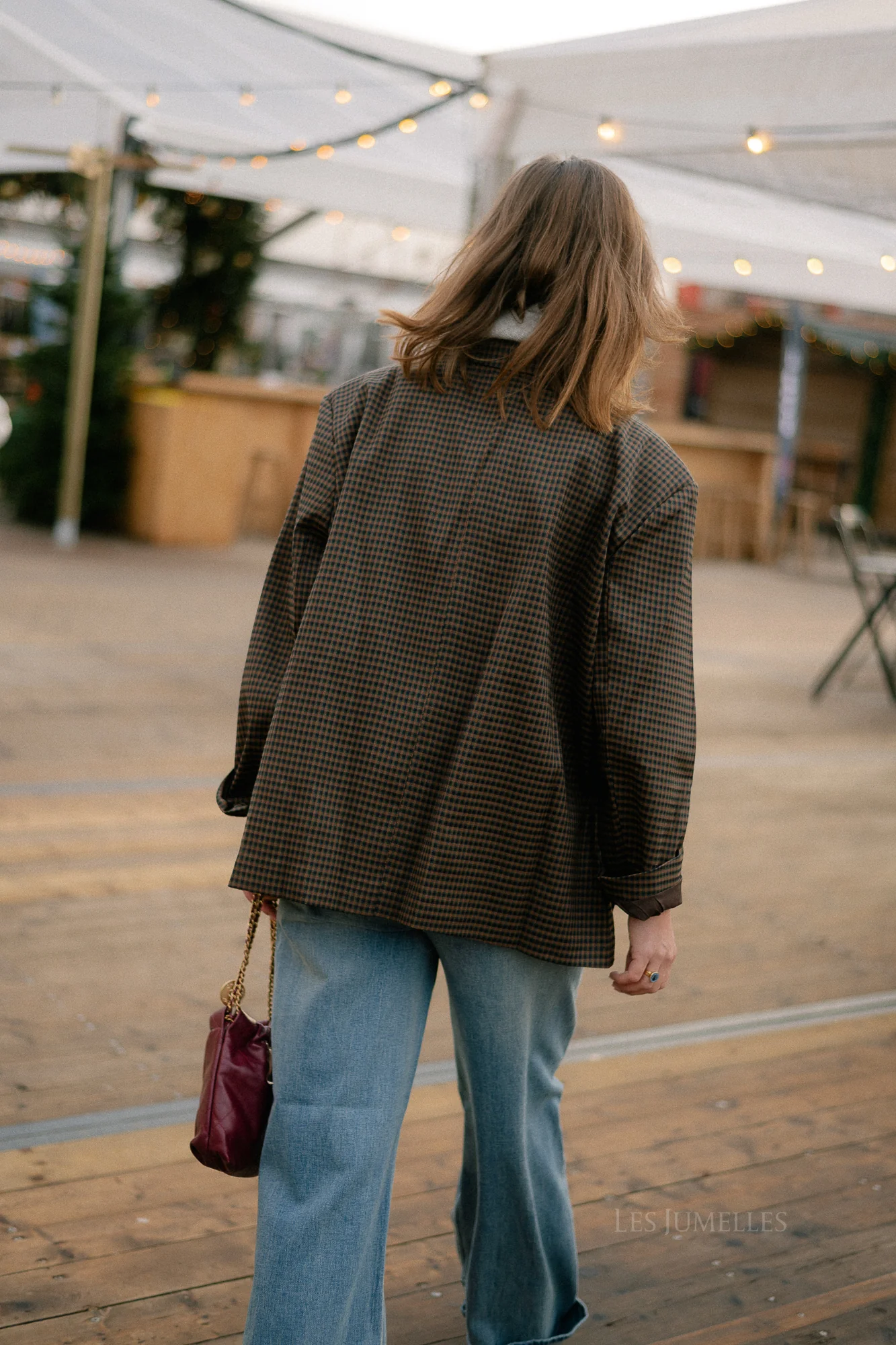 Chloe checkered blazer brown - Image 4