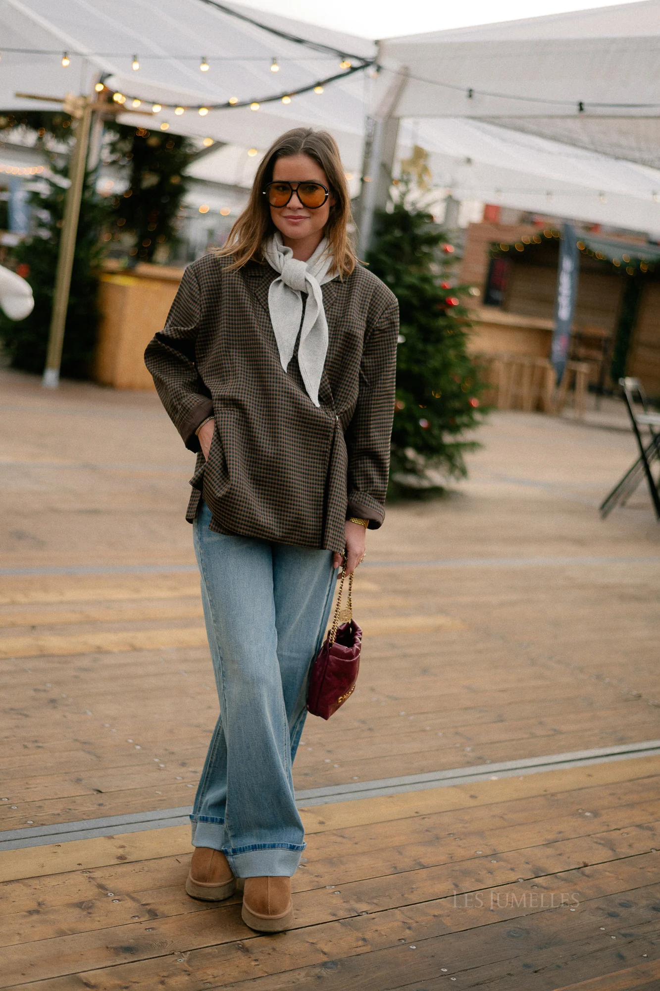 Chloe checkered blazer brown - Image 9