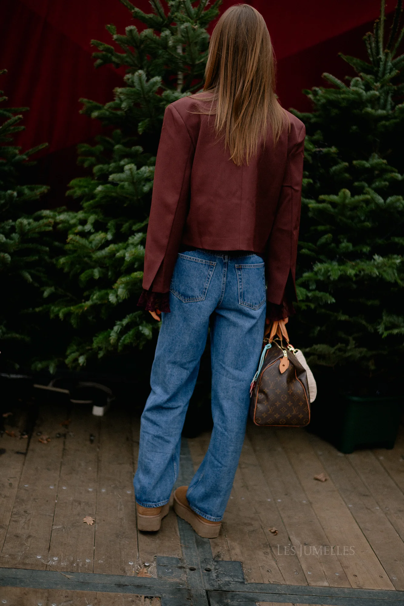 Donna cropped blazer burgundy - Image 4