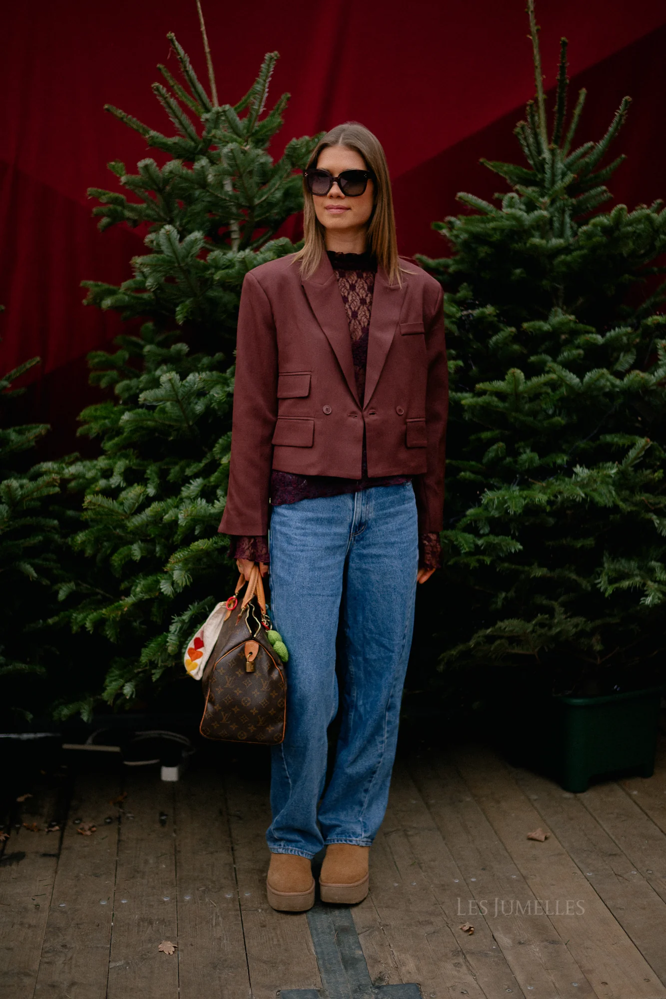 Donna cropped blazer burgundy - Image 6