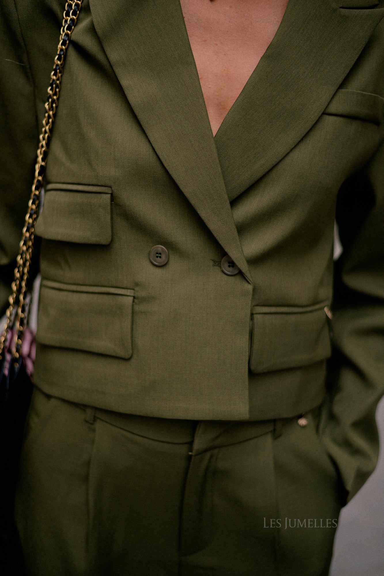 Donna cropped blazer khaki - Image 3