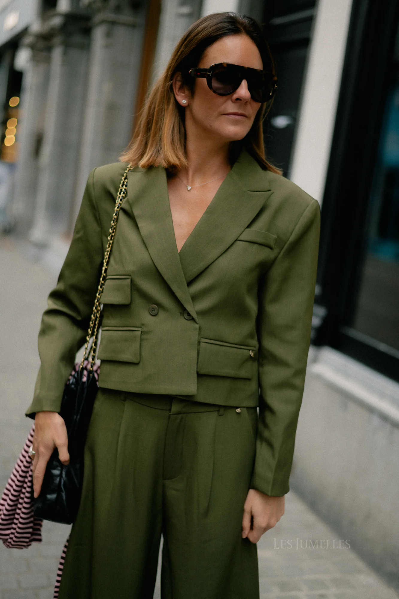 Donna cropped blazer khaki - Image 9