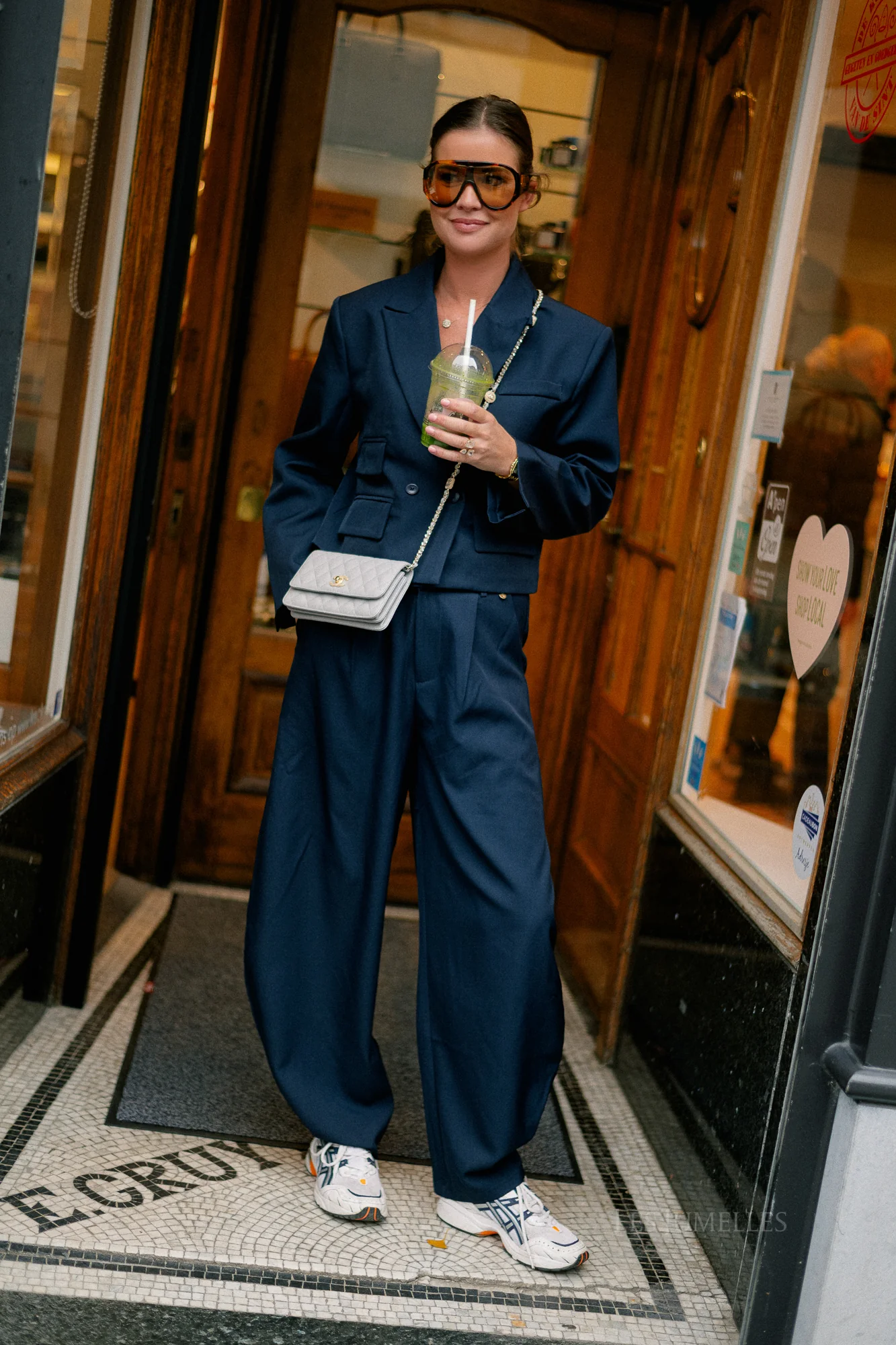 Donna cropped blazer navy - Image 3