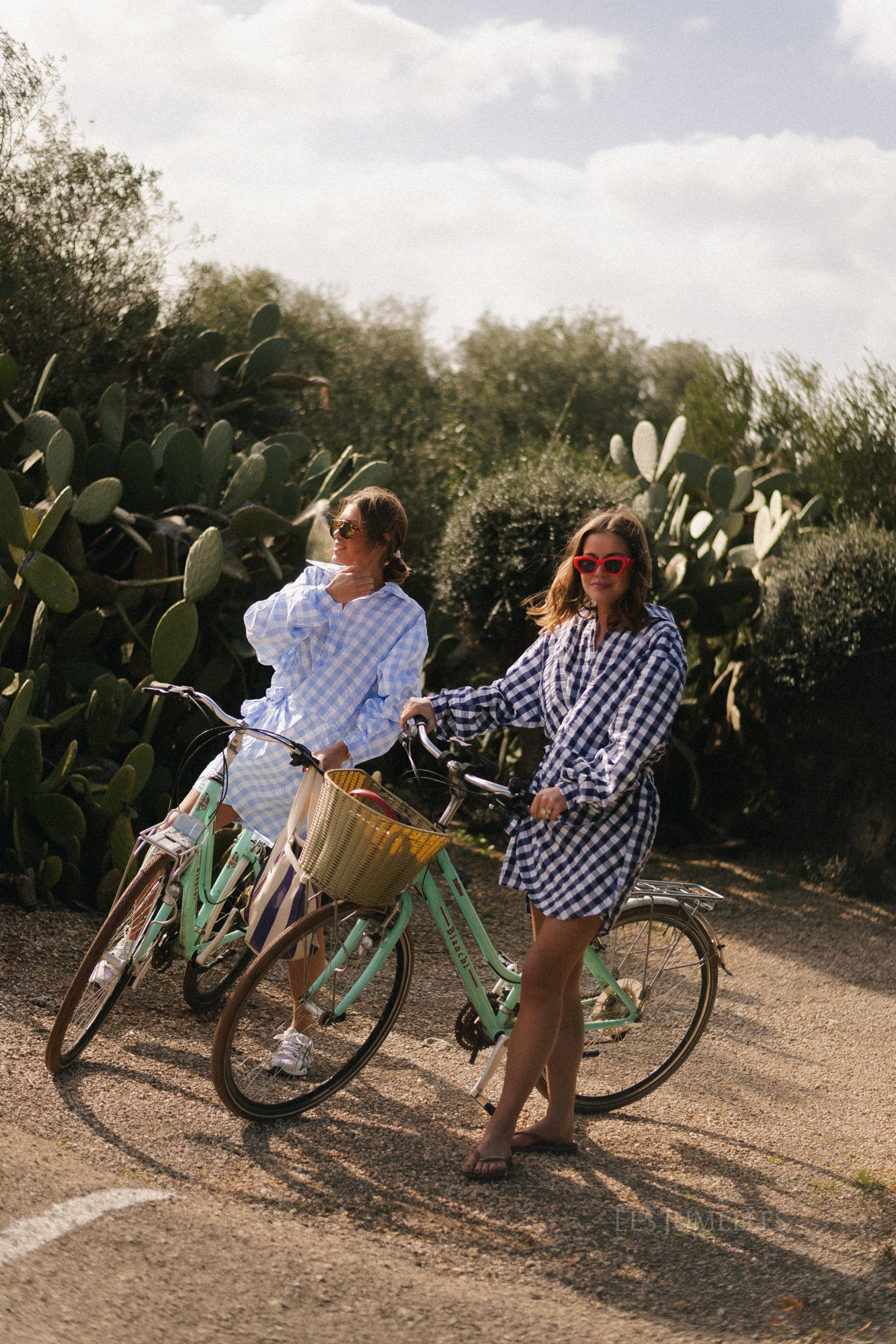 Elynn gingham wrap dress baby blue/white - Image 4