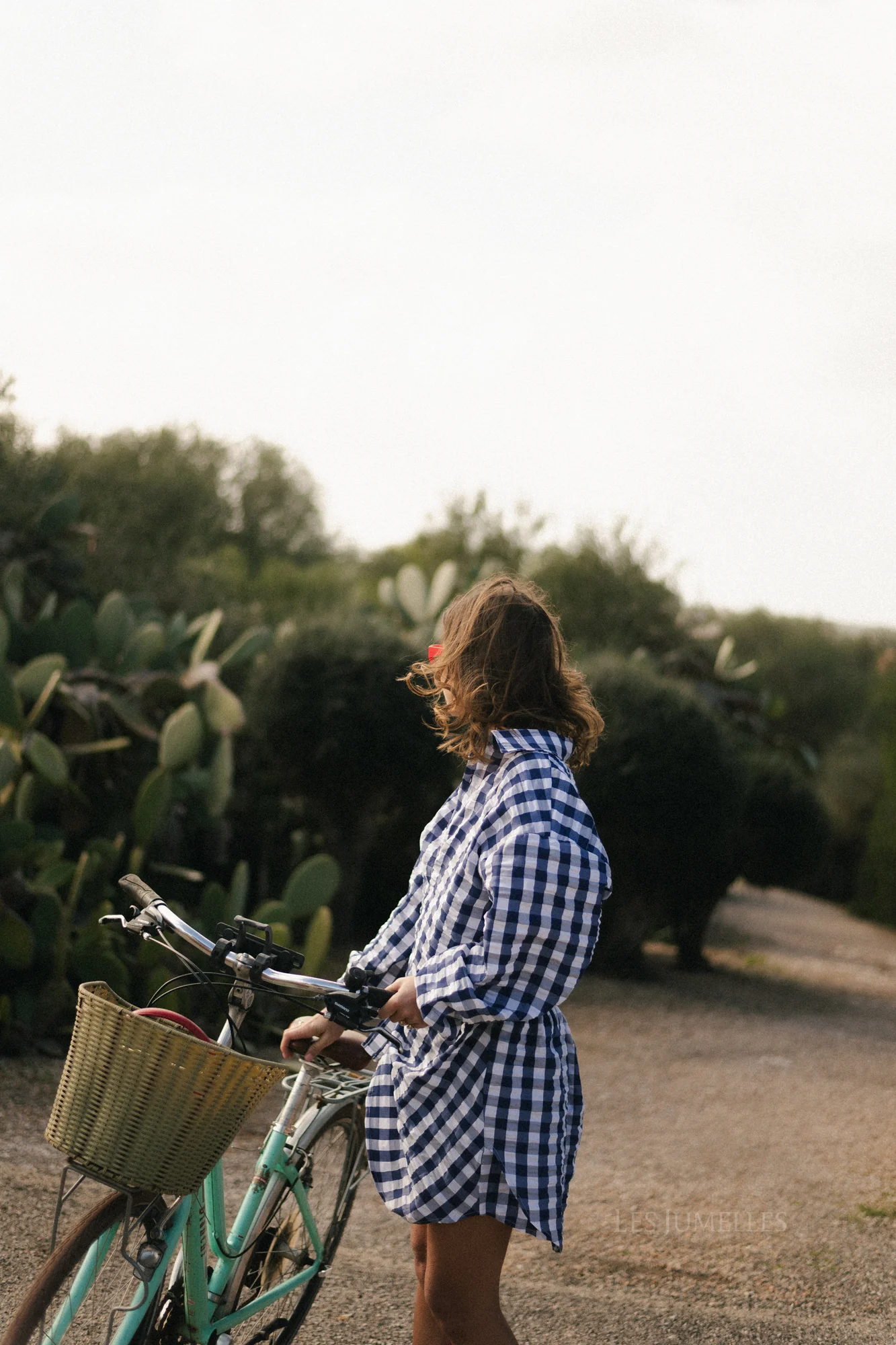 Elynn gingham wrap dress navy/white - Image 5