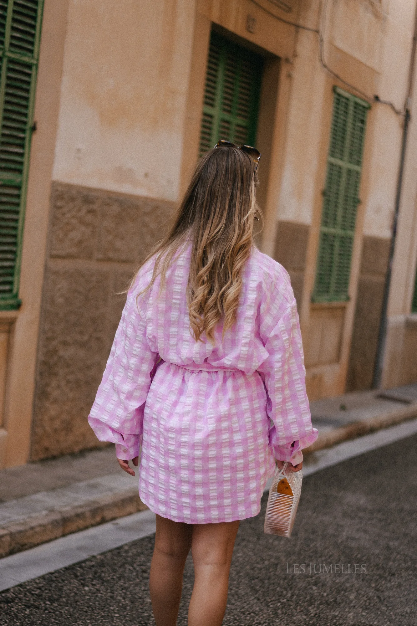 Elynn gingham wrap dress pink/white - Image 4