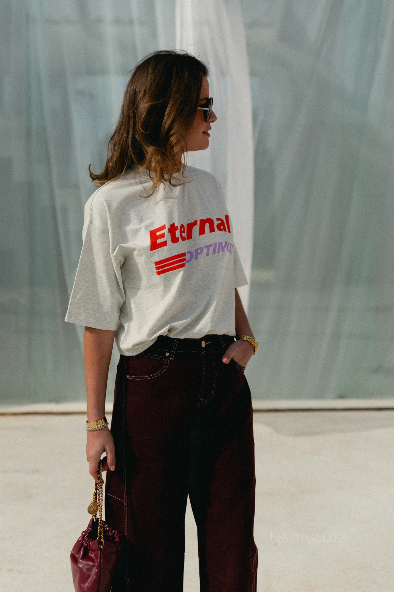 Eternal Optimist T-shirt light grey melange - Image 4