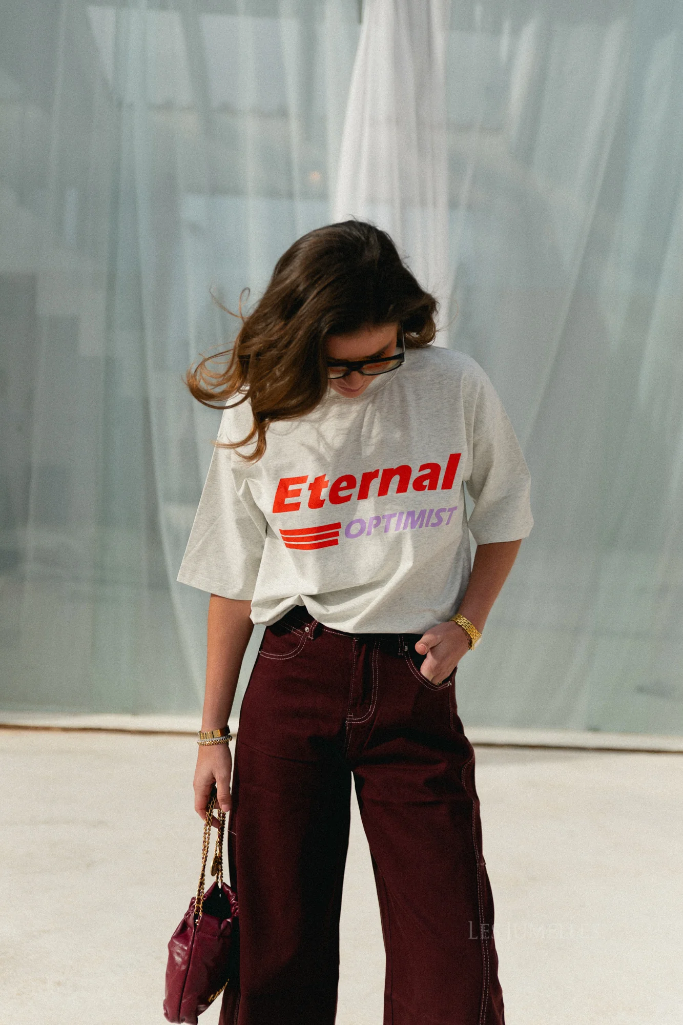 Eternal Optimist T-shirt light grey melange - Image 5