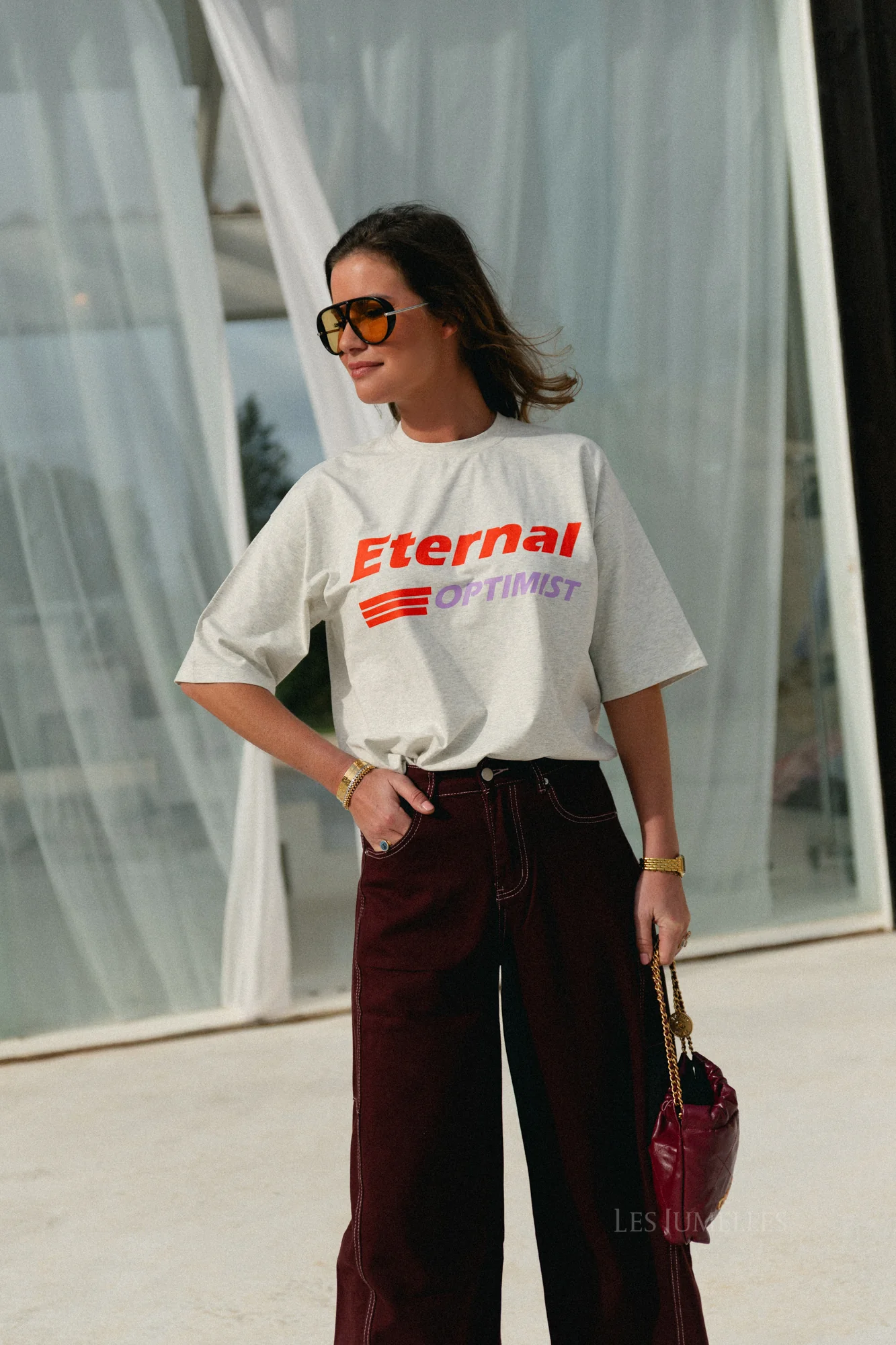 Eternal Optimist T-shirt light grey melange - Image 7