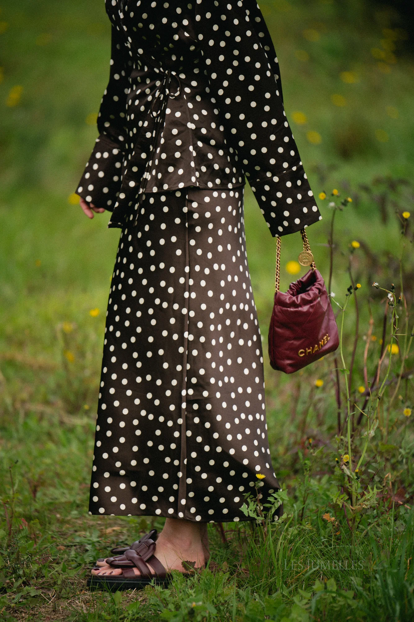 Juliana maxi skirt polka dots brown - Image 3