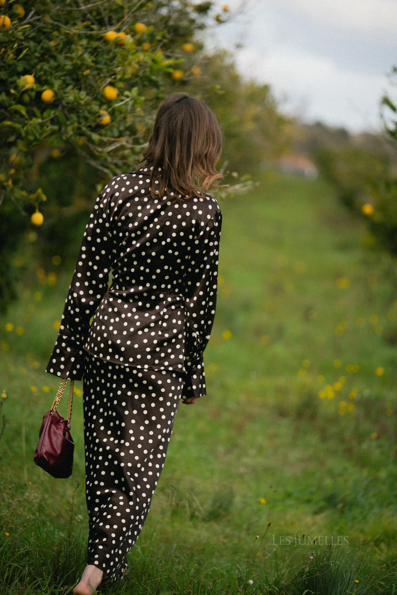 Juliana maxi skirt polka dots brown - Image 4