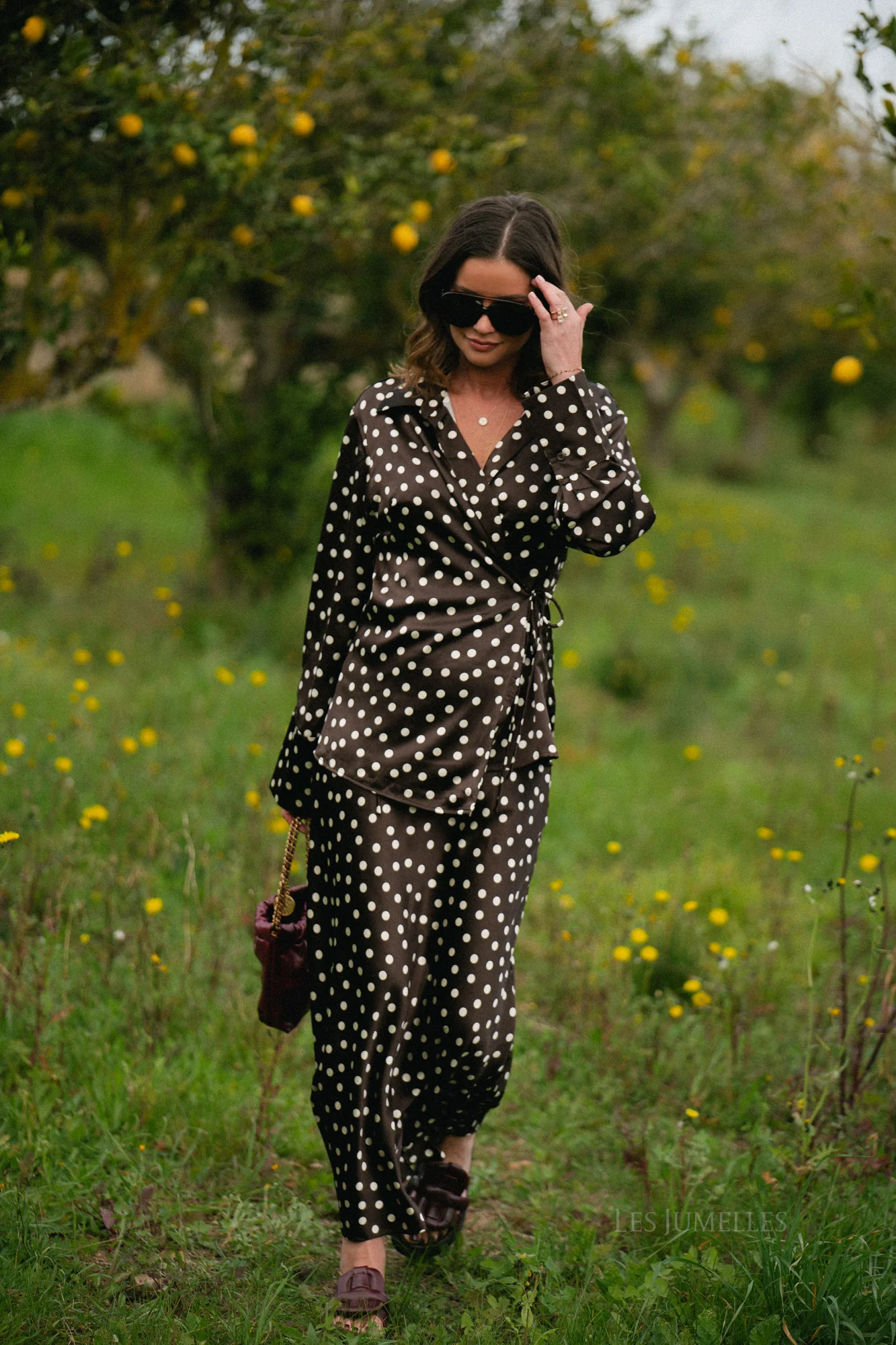 Juliana maxi skirt polka dots brown - Image 5