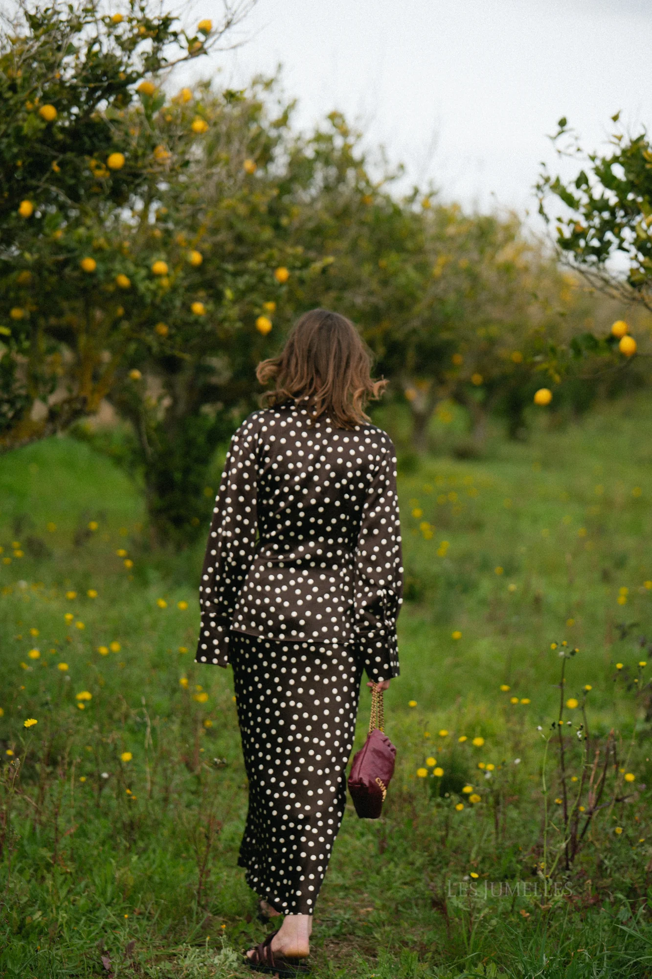 Juliana maxi skirt polka dots brown - Image 8