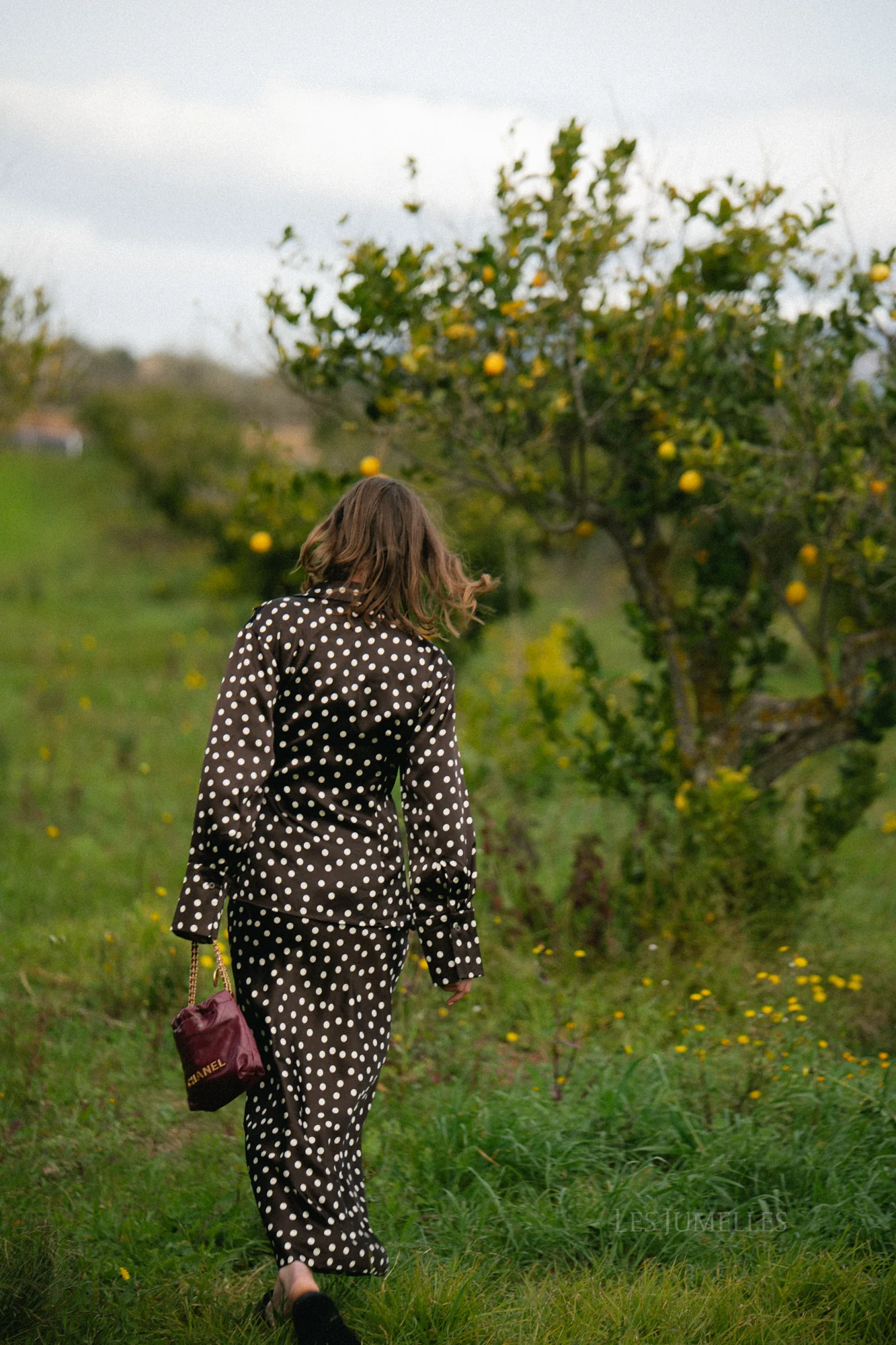 Juliana maxi skirt polka dots brown - Image 9