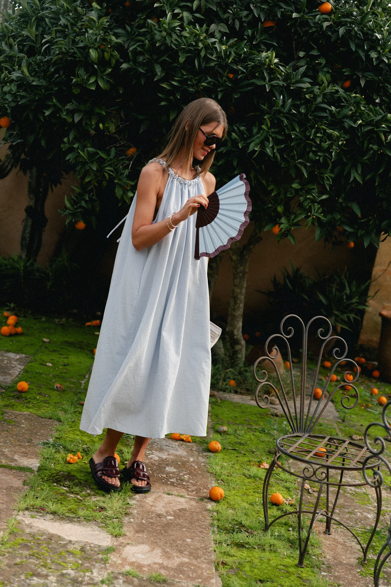 Lucie halterneck ankle dress pearl blue - Image 12