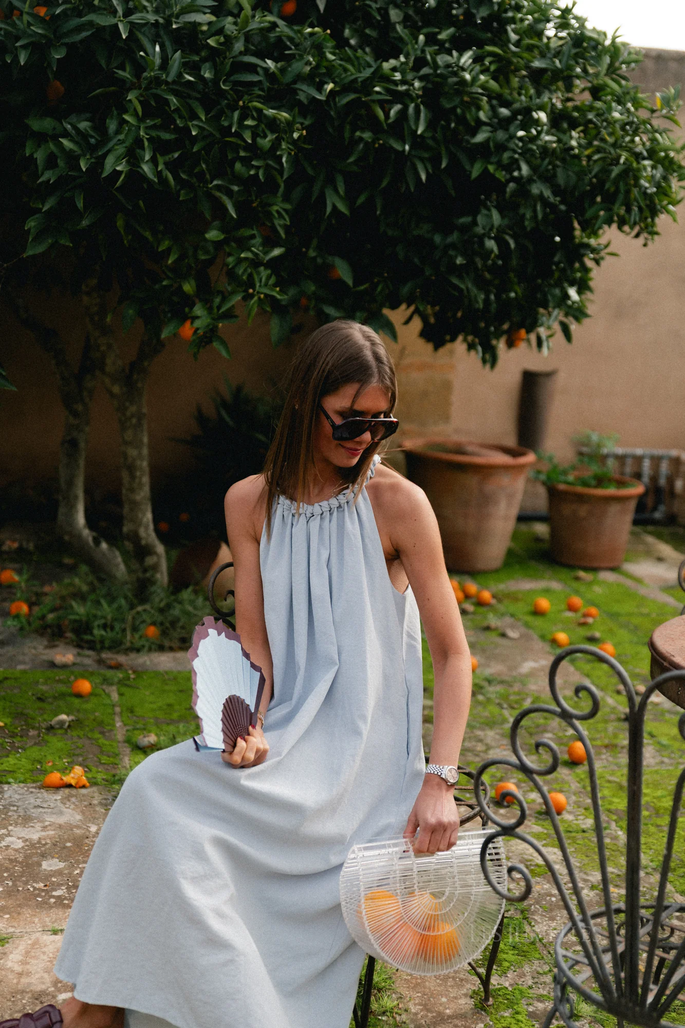 Lucie halterneck ankle dress pearl blue - Image 13