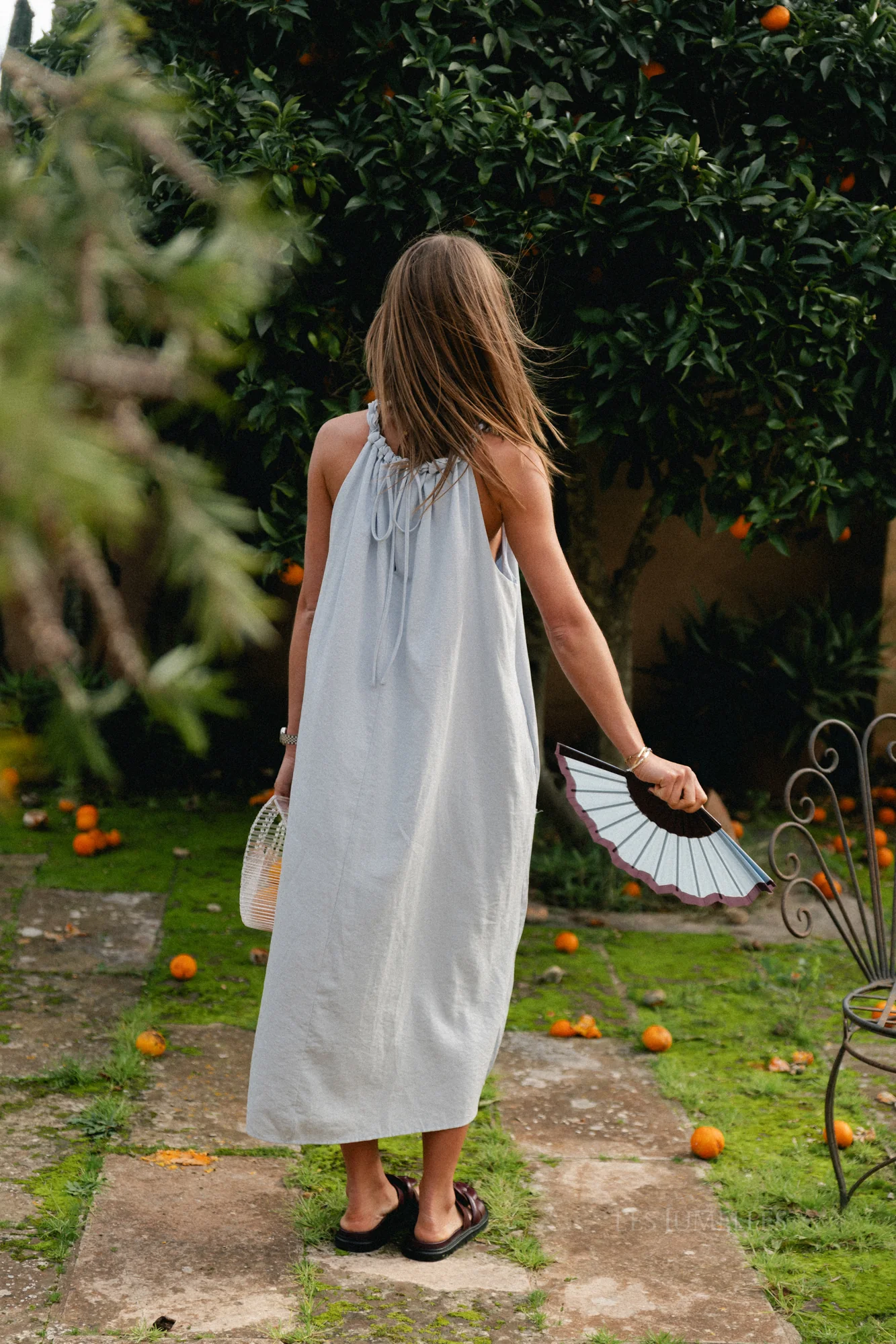 Lucie halterneck ankle dress pearl blue - Image 3