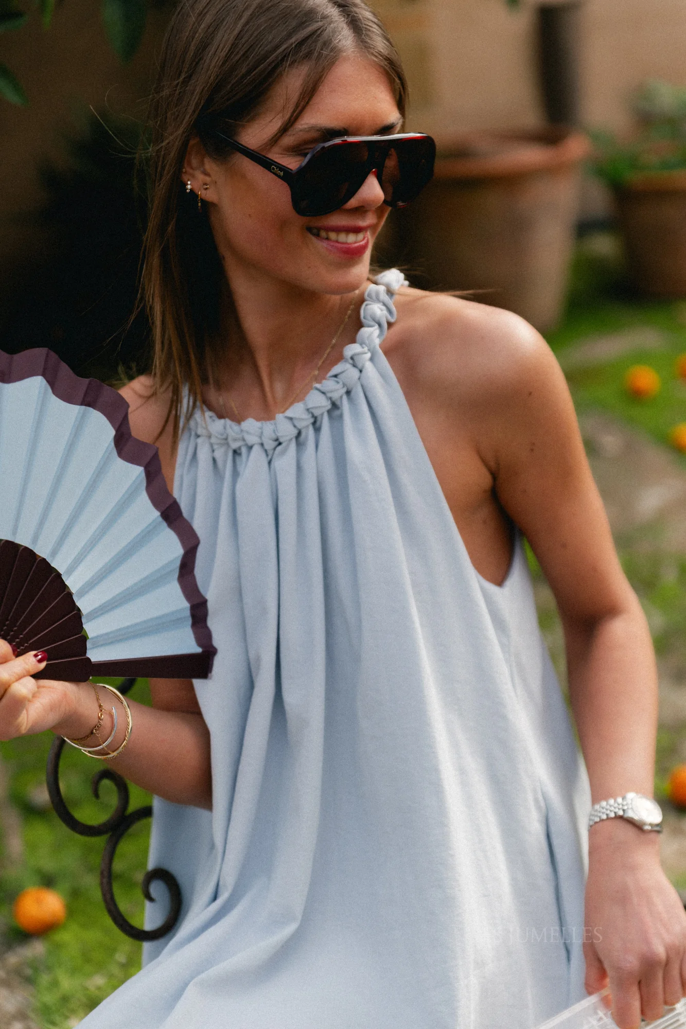 Lucie halterneck ankle dress pearl blue - Image 4