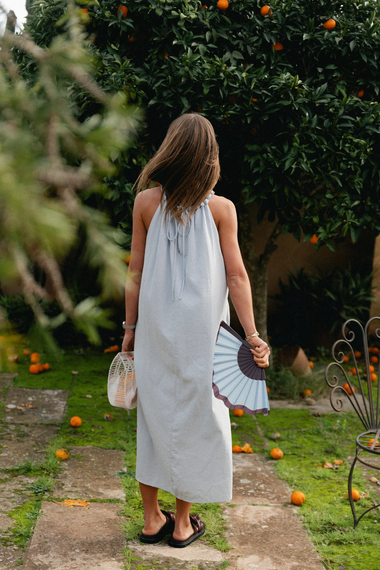 Lucie halterneck ankle dress pearl blue - Image 8