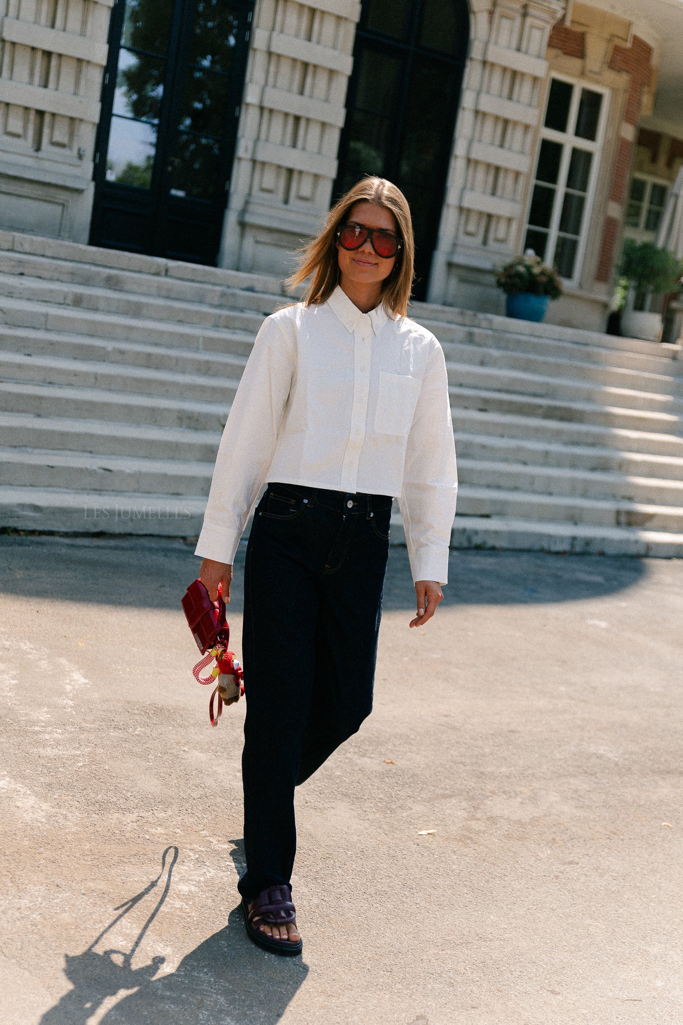 Mia cropped shirt white - Image 3