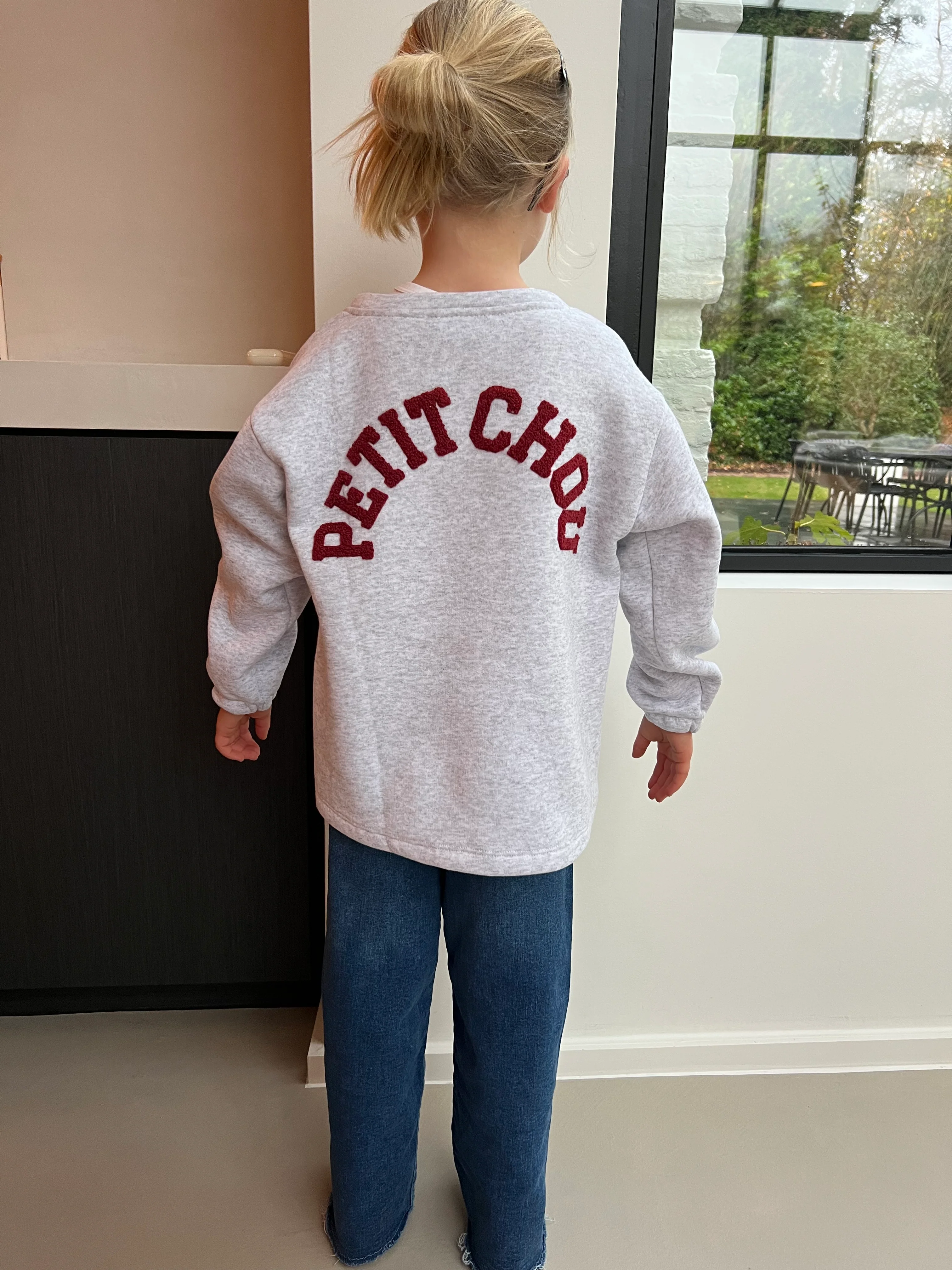 'Petit Chou' sweater grey/burgundy - Image 3