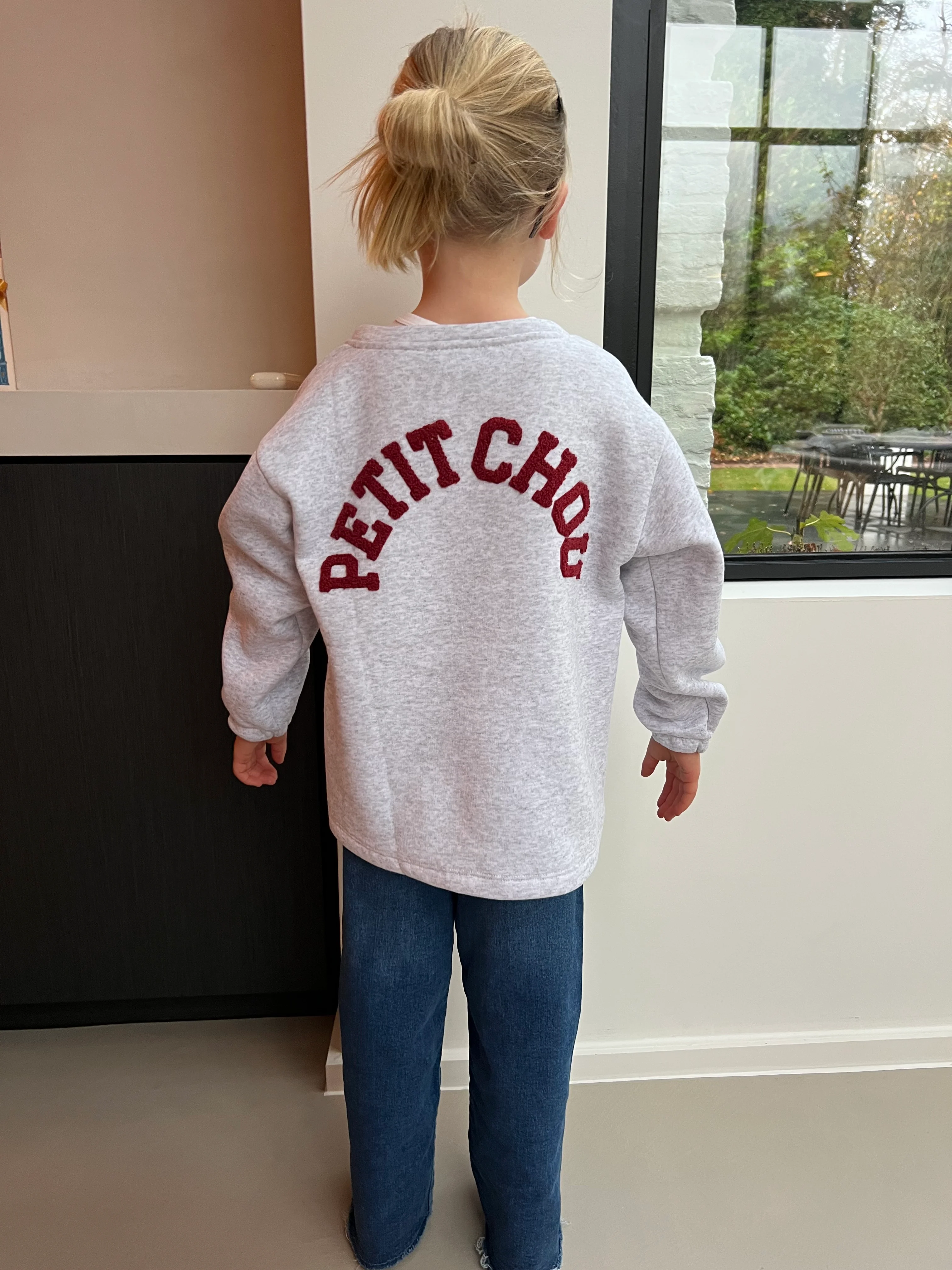 'Petit Chou' sweater grey/burgundy - Image 4