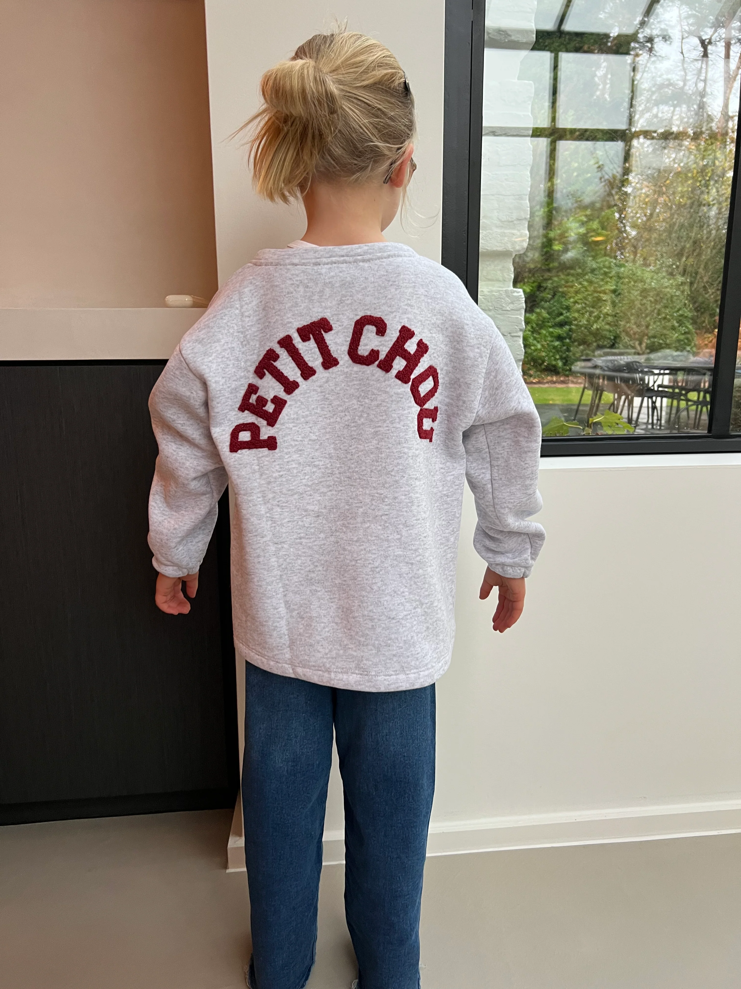 'Petit Chou' sweater grey/burgundy - Image 5