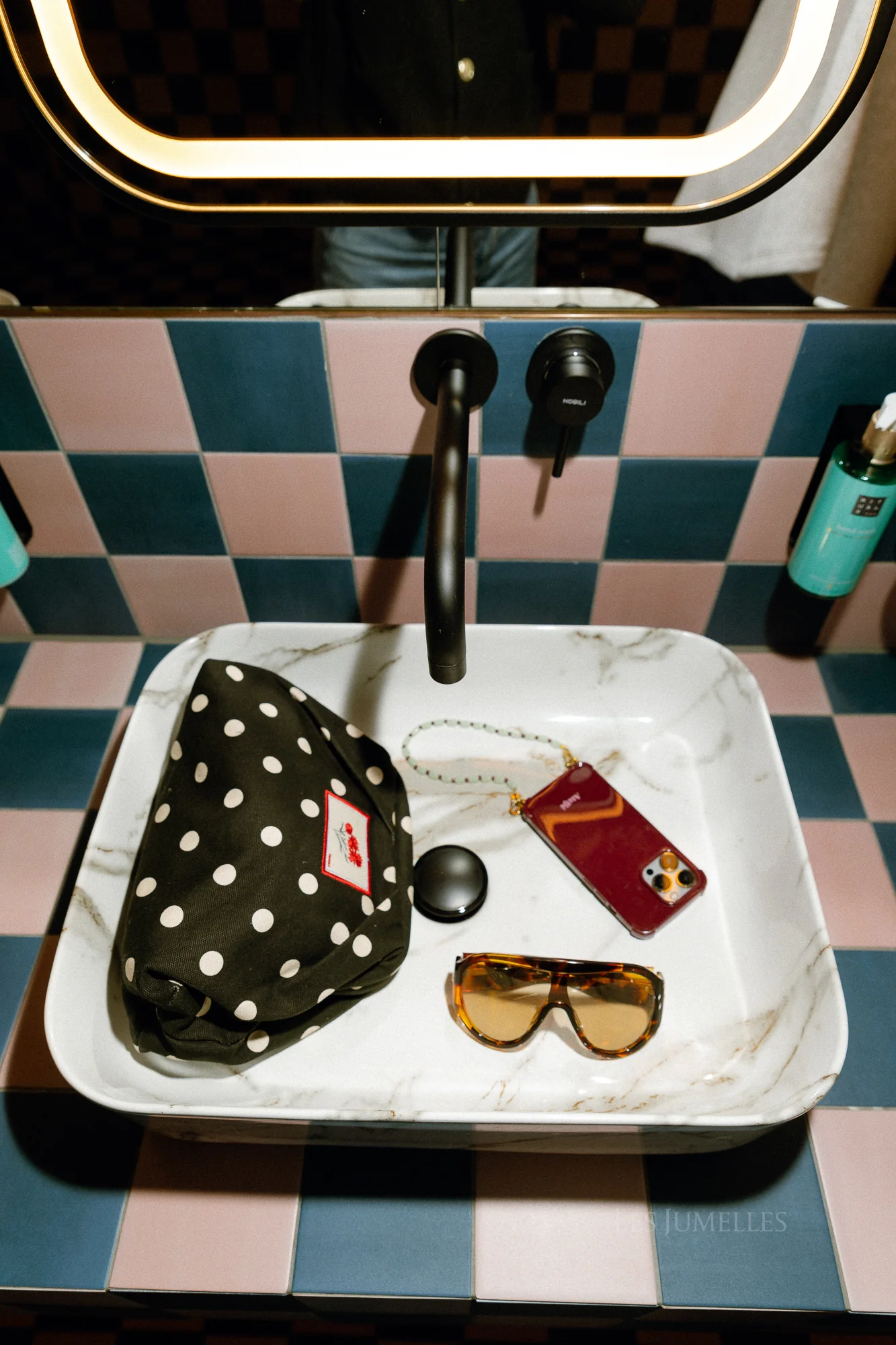 Polka canvas Bonita bag black - Image 3