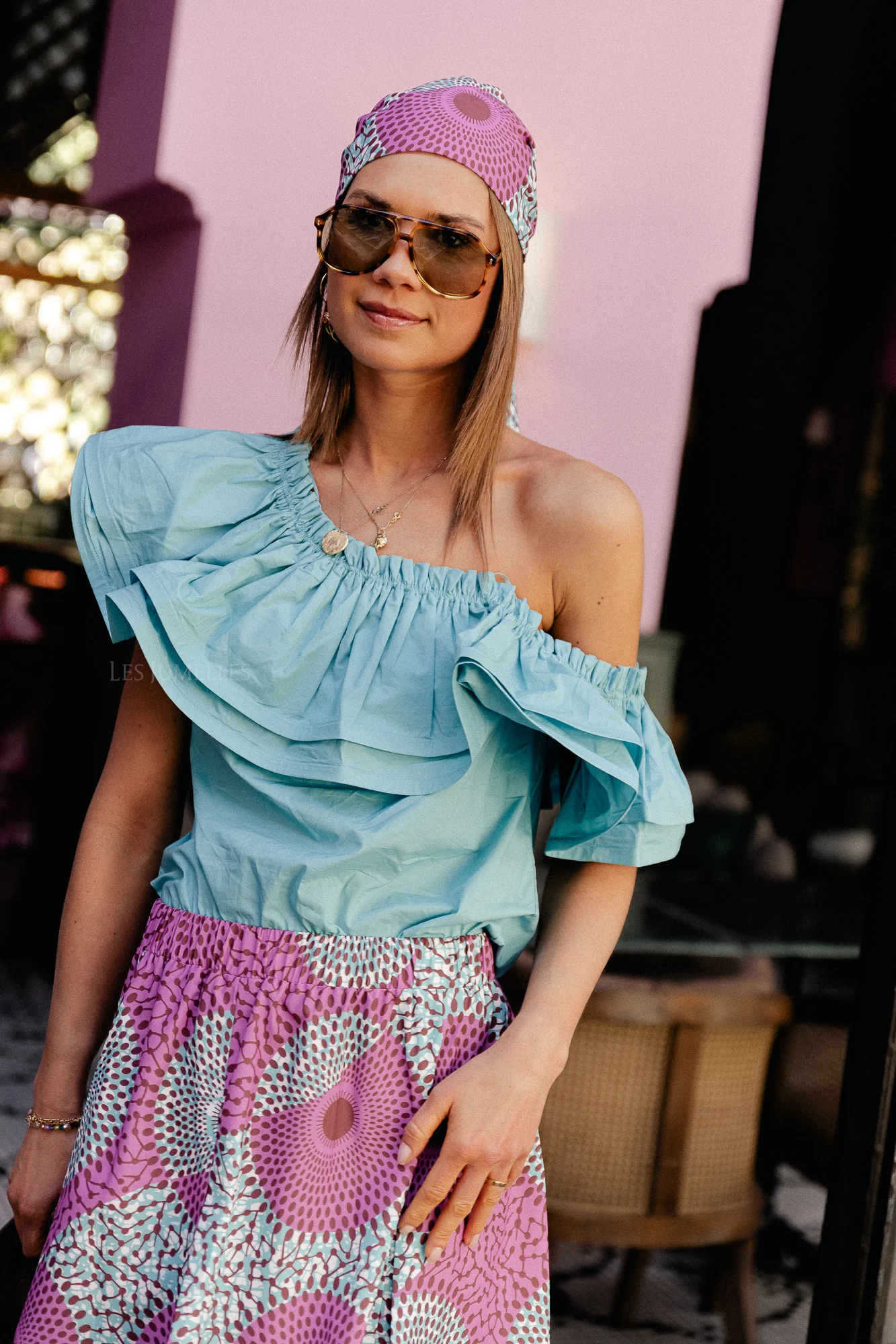 Rhea one shoulder top turquoise - Image 11