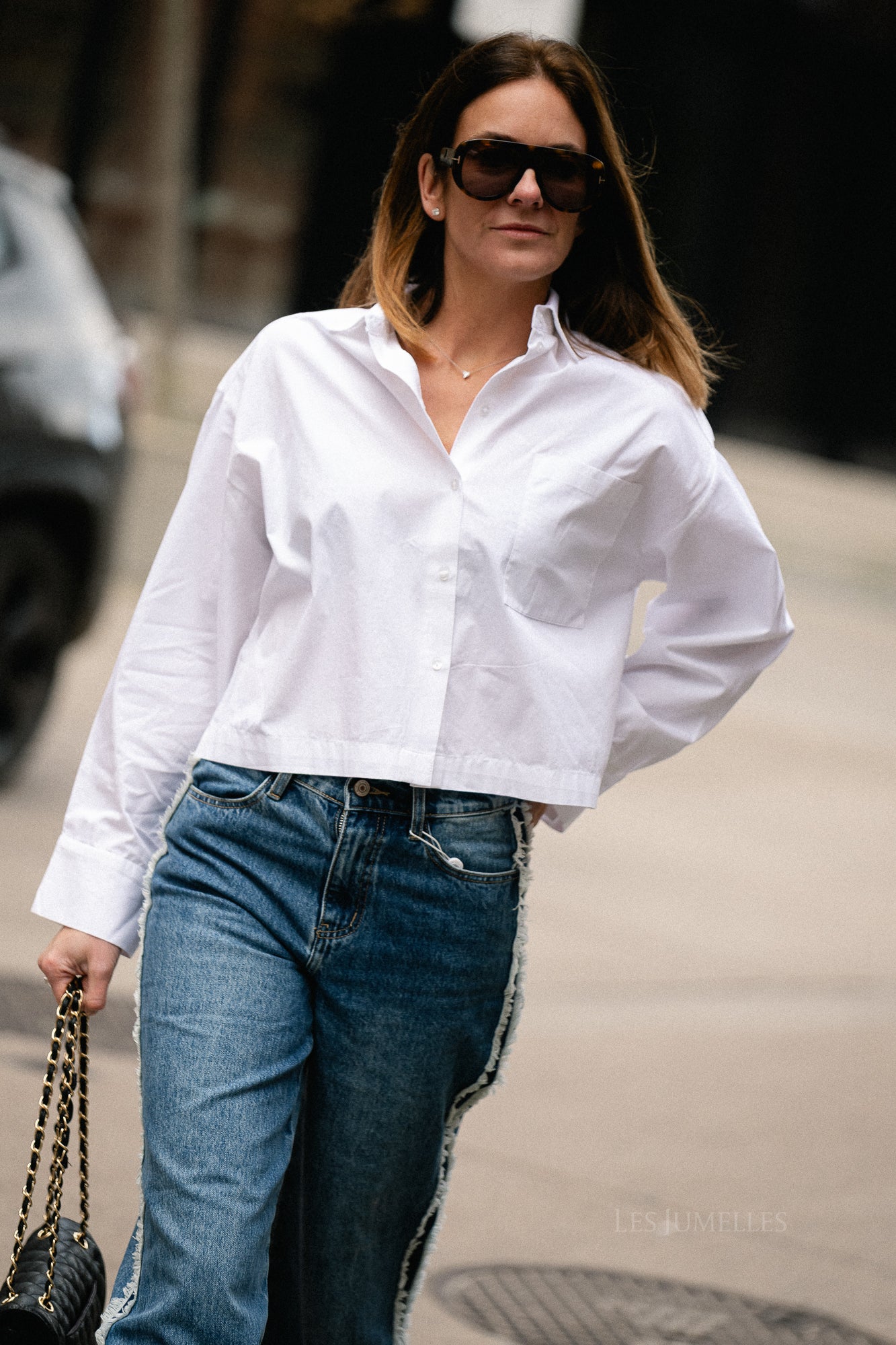 SLFAstha LS cropped boxy shirt white - Image 3