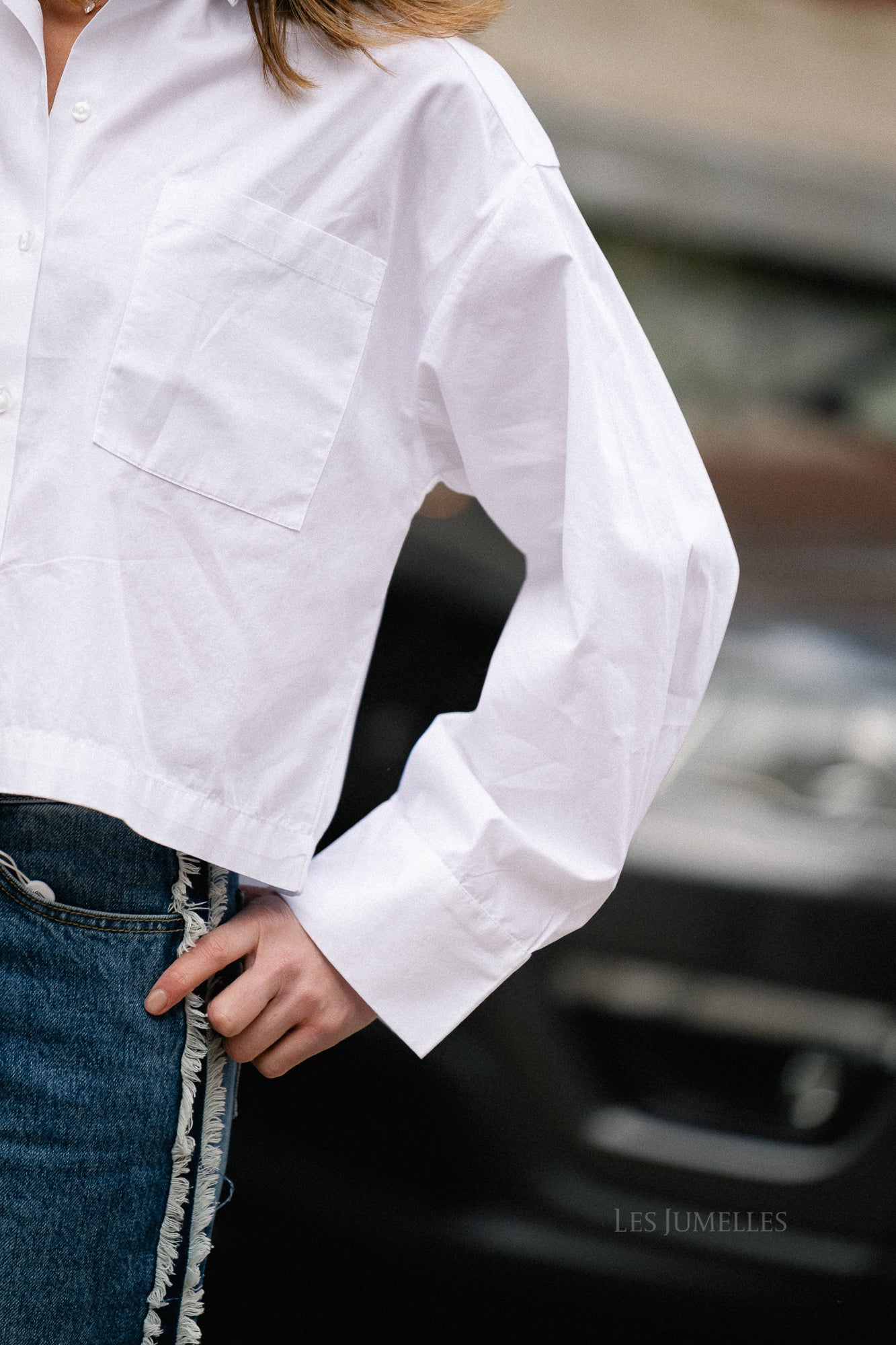 SLFAstha LS cropped boxy shirt white - Image 4