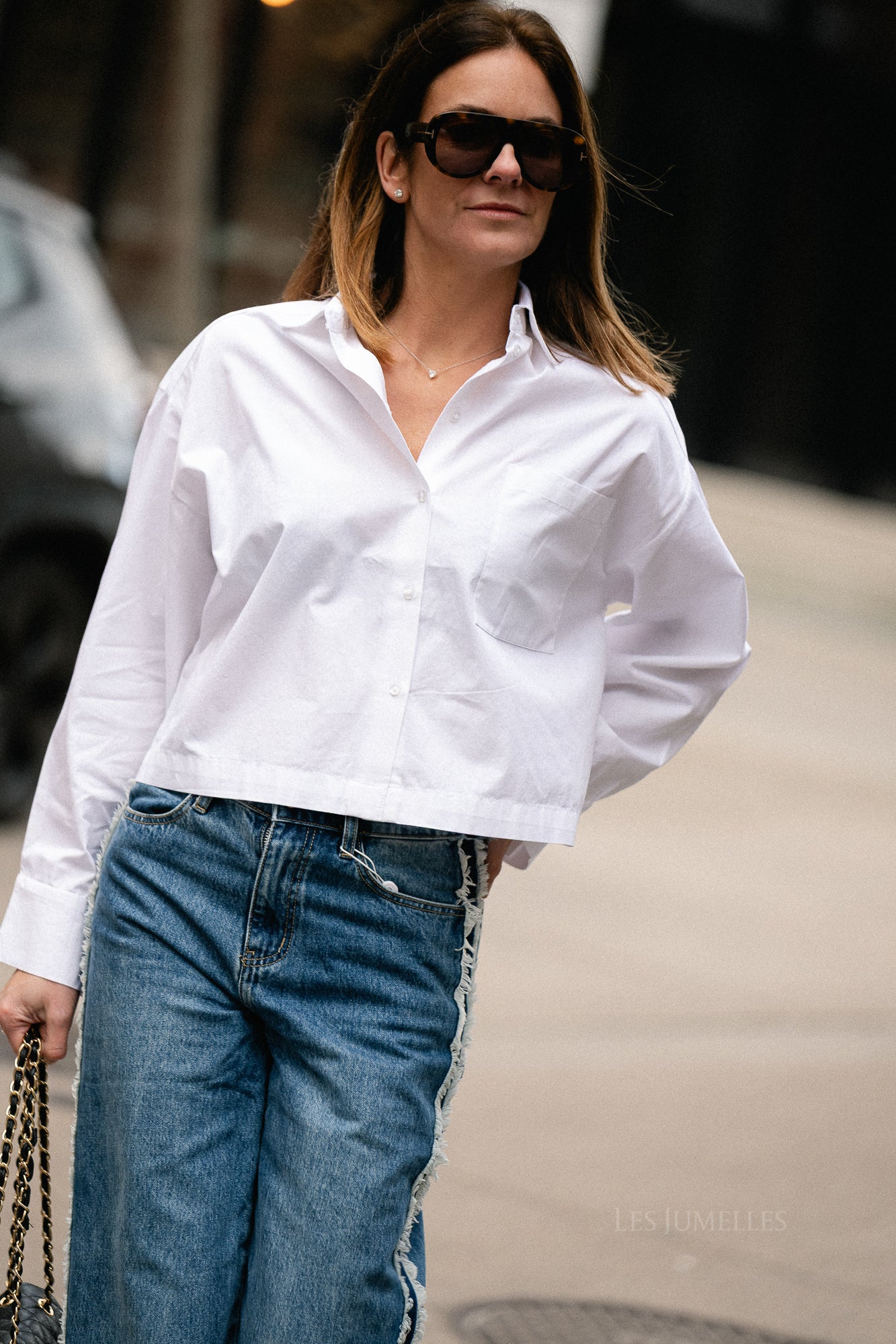 SLFAstha LS cropped boxy shirt white - Image 8