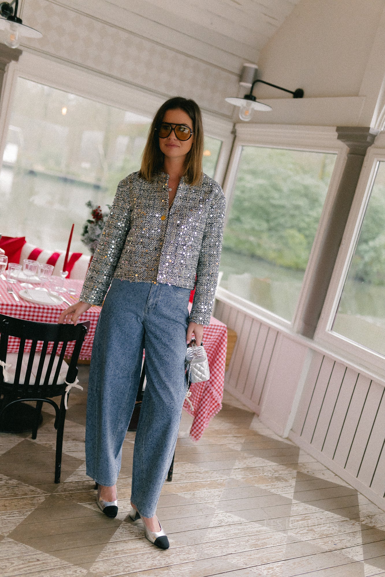 Vivian sequin jacket black/white - Image 10