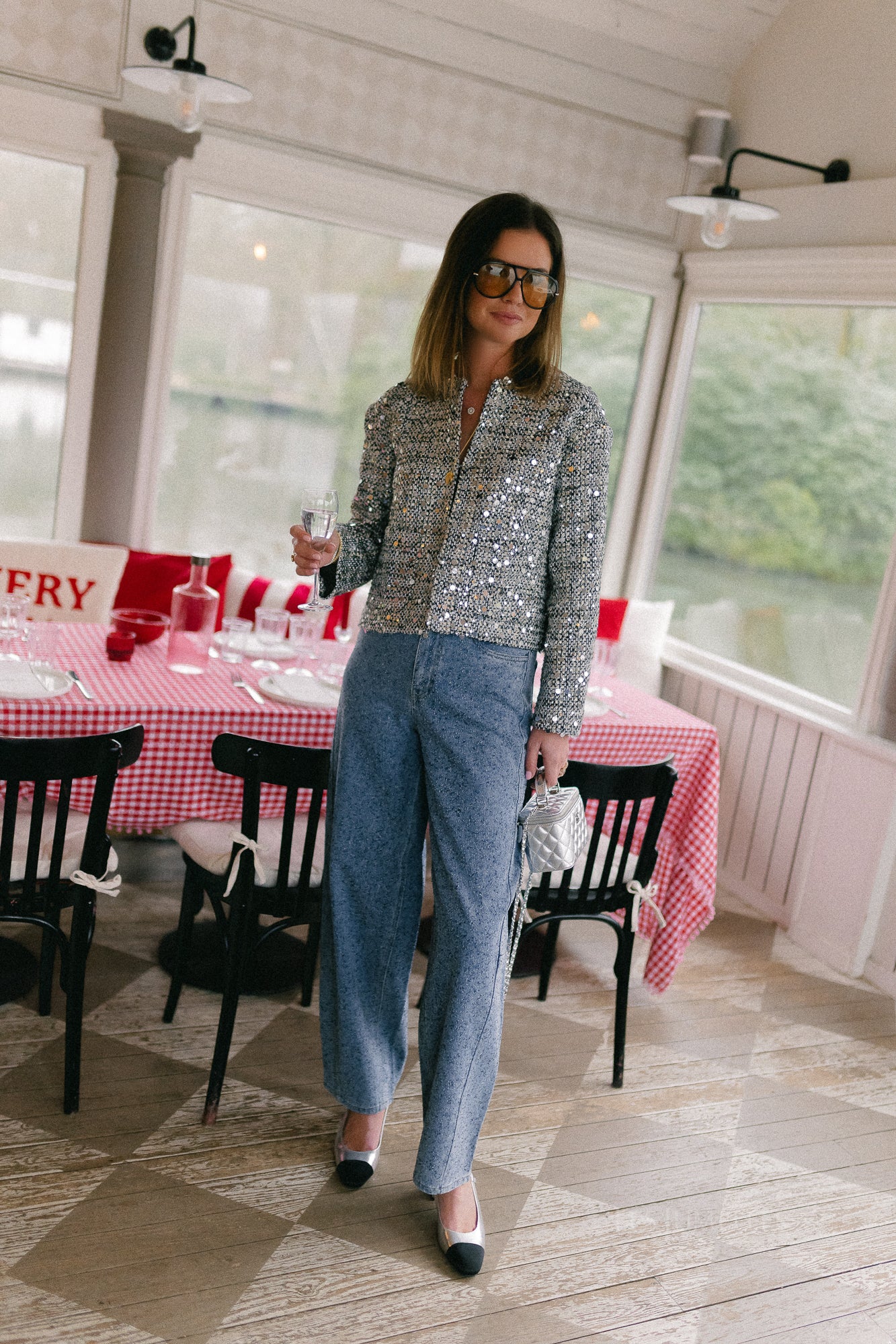 Vivian sequin jacket black/white - Image 3