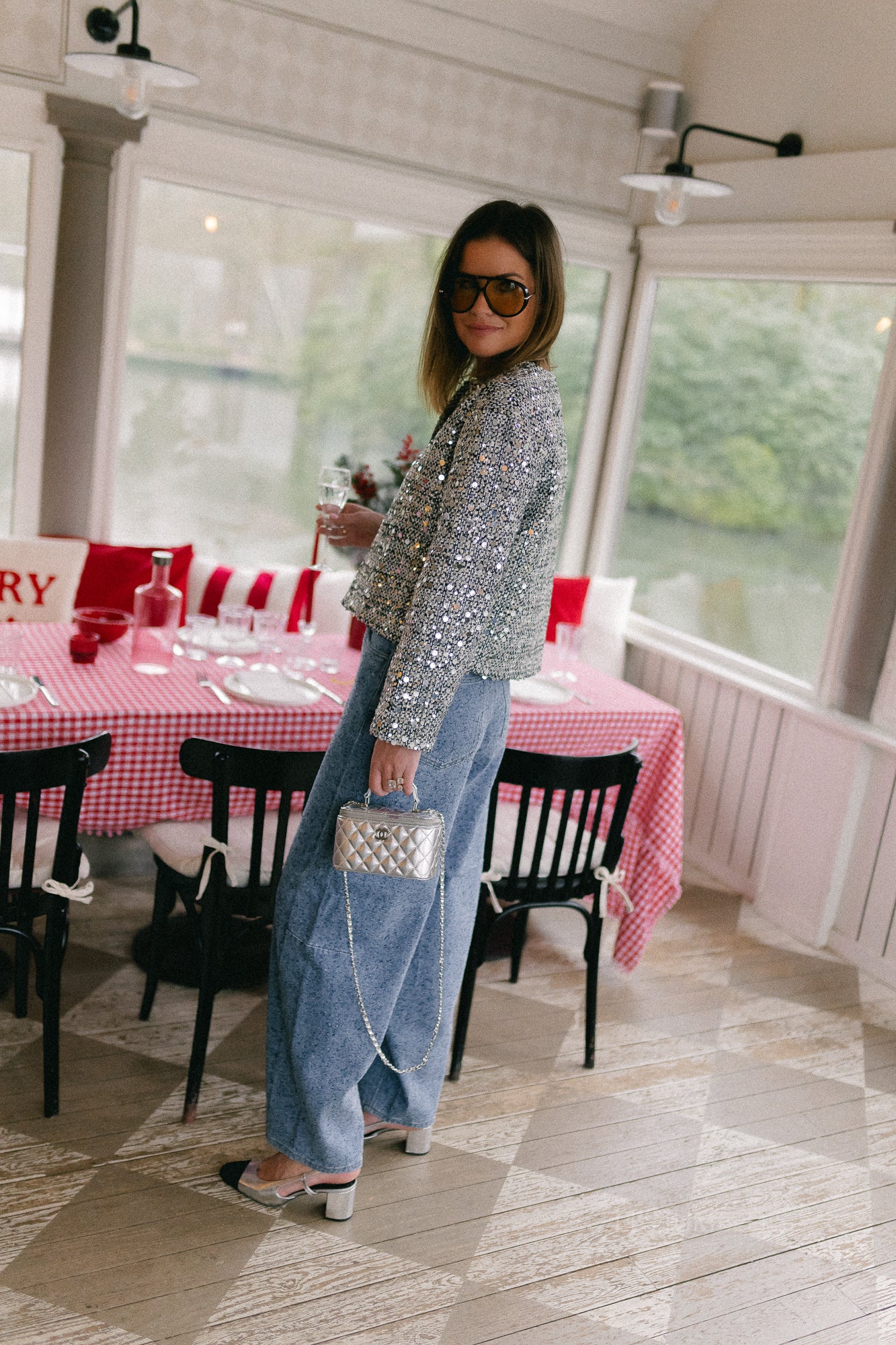 Vivian sequin jacket black/white - Image 8