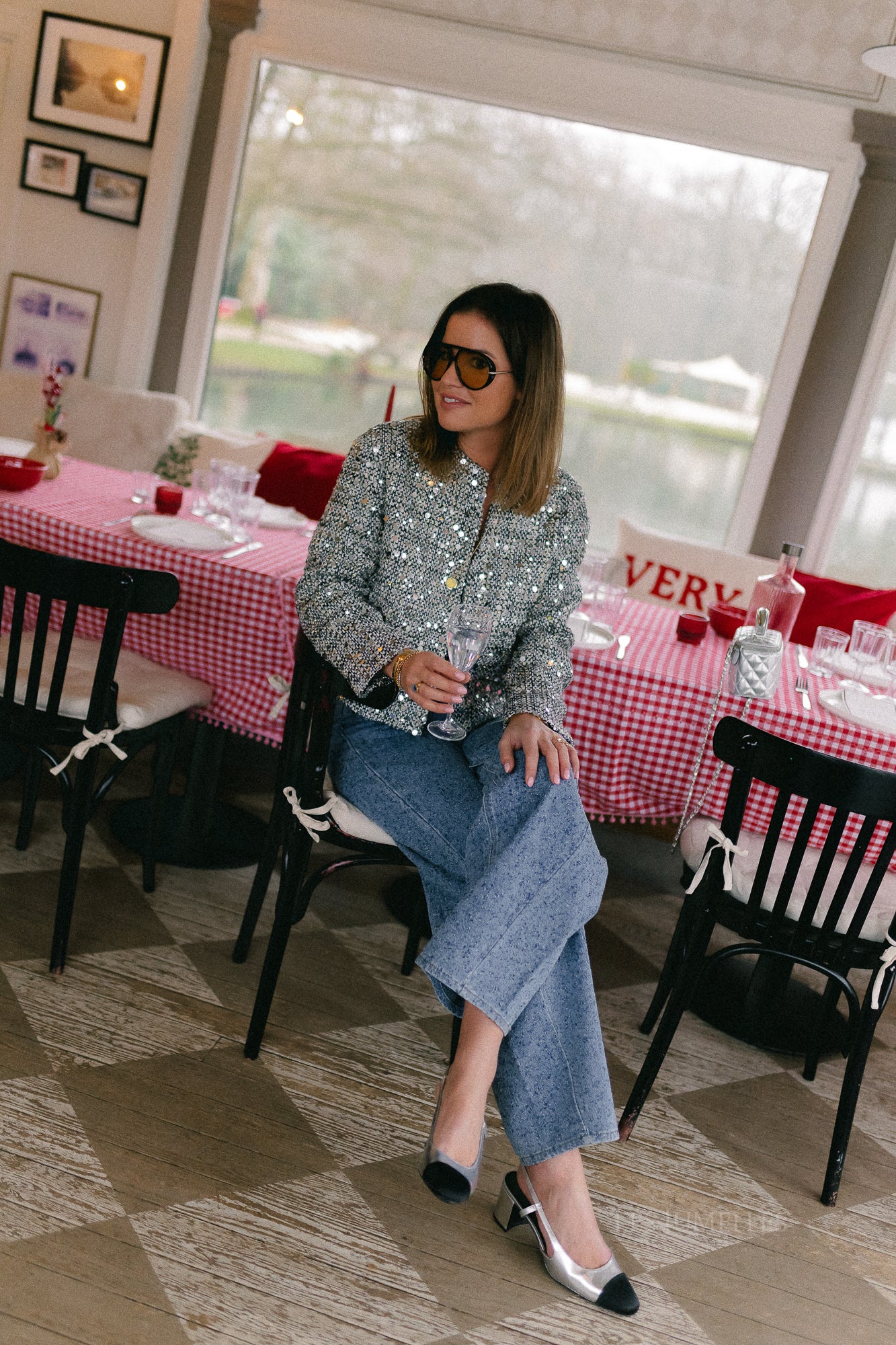 Vivian sequin jacket black/white - Image 9